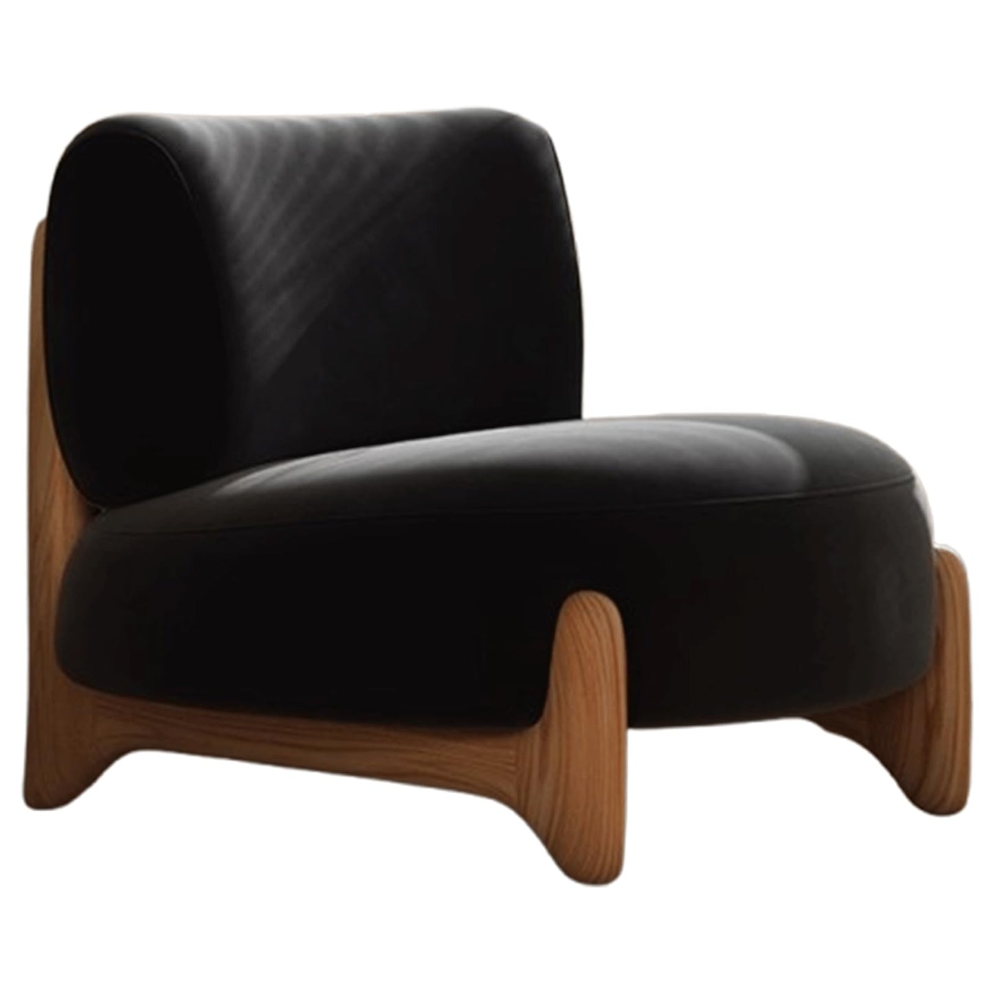 Audara-29 inch Single Person Living Room Chairs, no armrests, high-end Wooden barcalounger Reclaimer, Black Frosted Velvet Fabric, Suitable for lounges, Living Rooms, Balconies and Other Places.