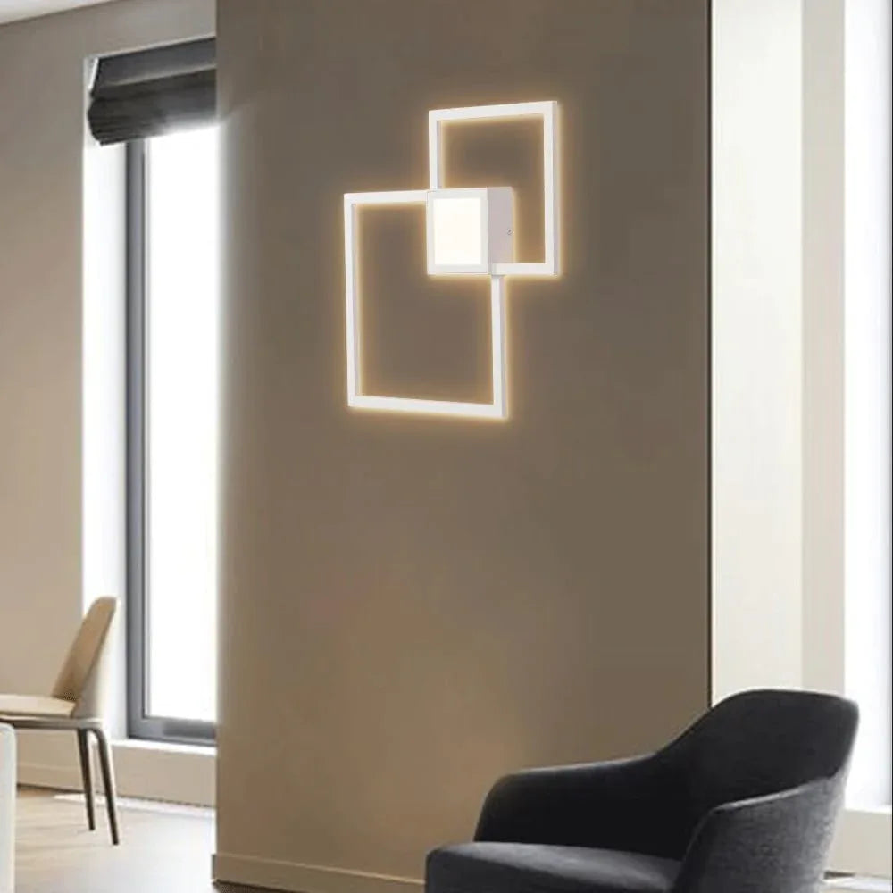 Audara-Simple Stairs Combination Ambience Wall Lamp Corridor Living Room Square Box Wall Lights Crossing Stairs Decorative Sconces Simple Creative LED Mounted Lighting Fixture