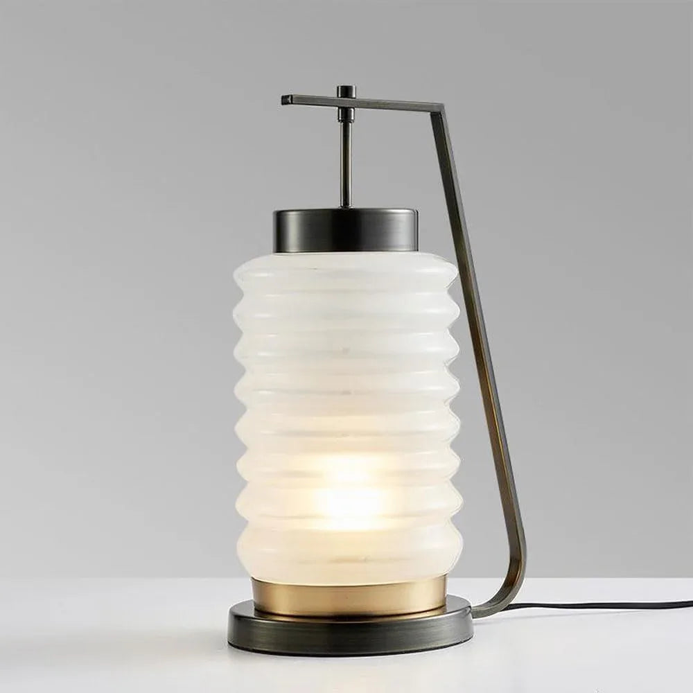 Audara-New Chinese Creative Living Room Study Desk Light Simple Modern White Glass Desk Lamp Restaurant Mall Coffee Shop Decoration Lighting Fixture Farmhouse Apartment Bedroom Table Lamp