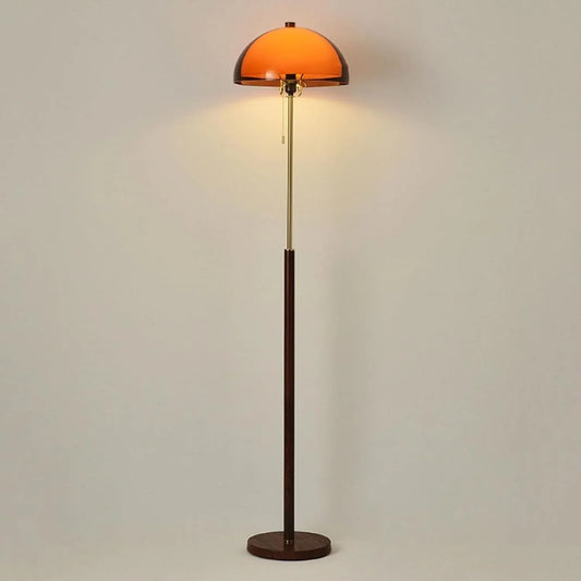 Audara-Vintage American Style Sofa Beside Bed Floor Lamp Three Color Dimming E26 Metal Acrylic Standing Lamp H61.02” Living Room Backdrop Balcony Torchiere Model Home Showroom Lighting Fixture