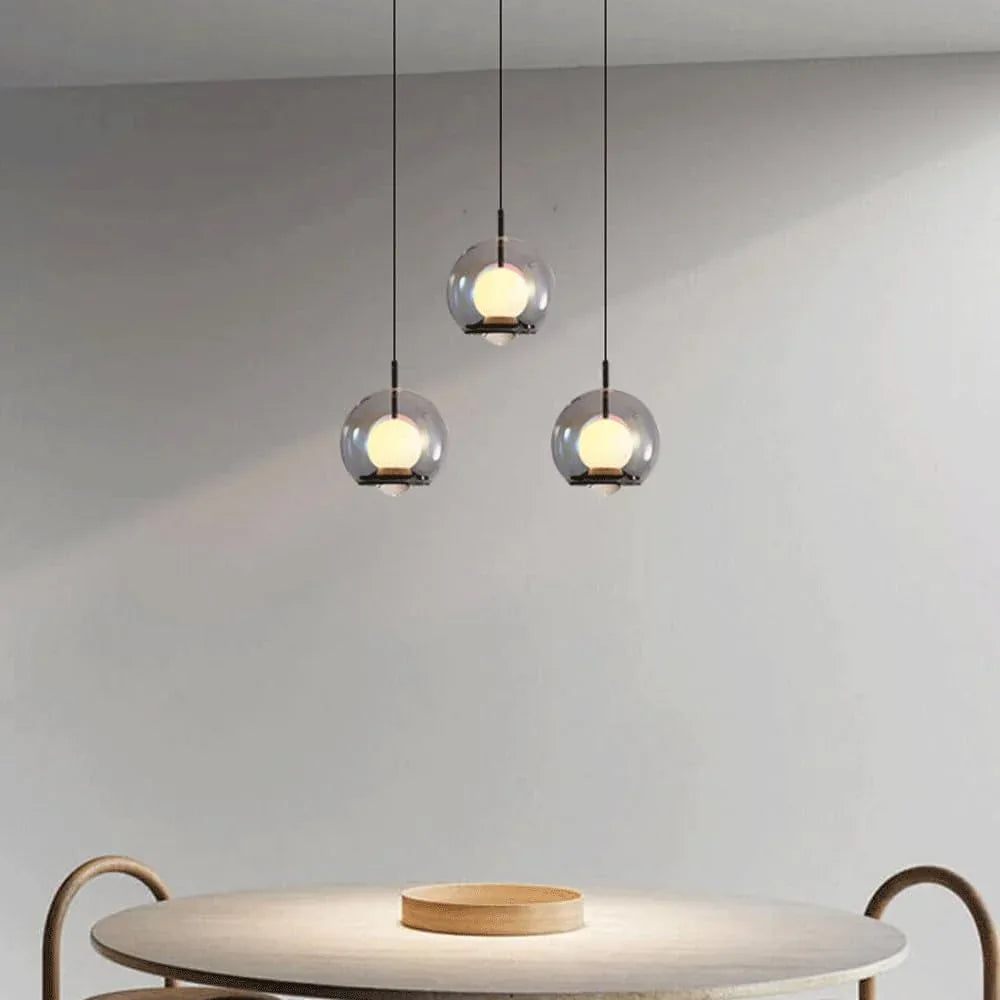 Audara-Modern Simple Liftable Bed Head Aluminum Pendant Lightled Light Luxury Creative Marble Dining Room Chandeliers Fashion Home Glass HangingLamp Living Room Sofa Background Decoration Lighting Fixture