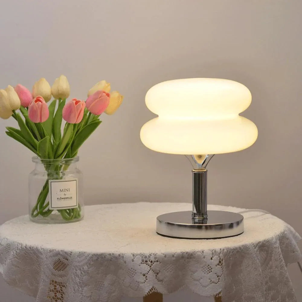 Audara-Modern Simple Dressing Table Bed Small Desk Light Warm Cute Glass Metal Desk Lamp Living Room Study Room Office Table Lamp Restaurant Hotel Guest Room Model Room Decoration Lighting Fixture