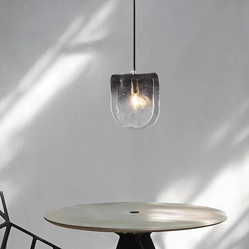 Audara-7-inch Crystal Pendant Light, Bohemian Style, Smoky Gray Gradient Light Fixture, Suitable for Various Spaces Such As Bedrooms, Hotels, Studies, Living Rooms, Kitchen Islands, and Entryways