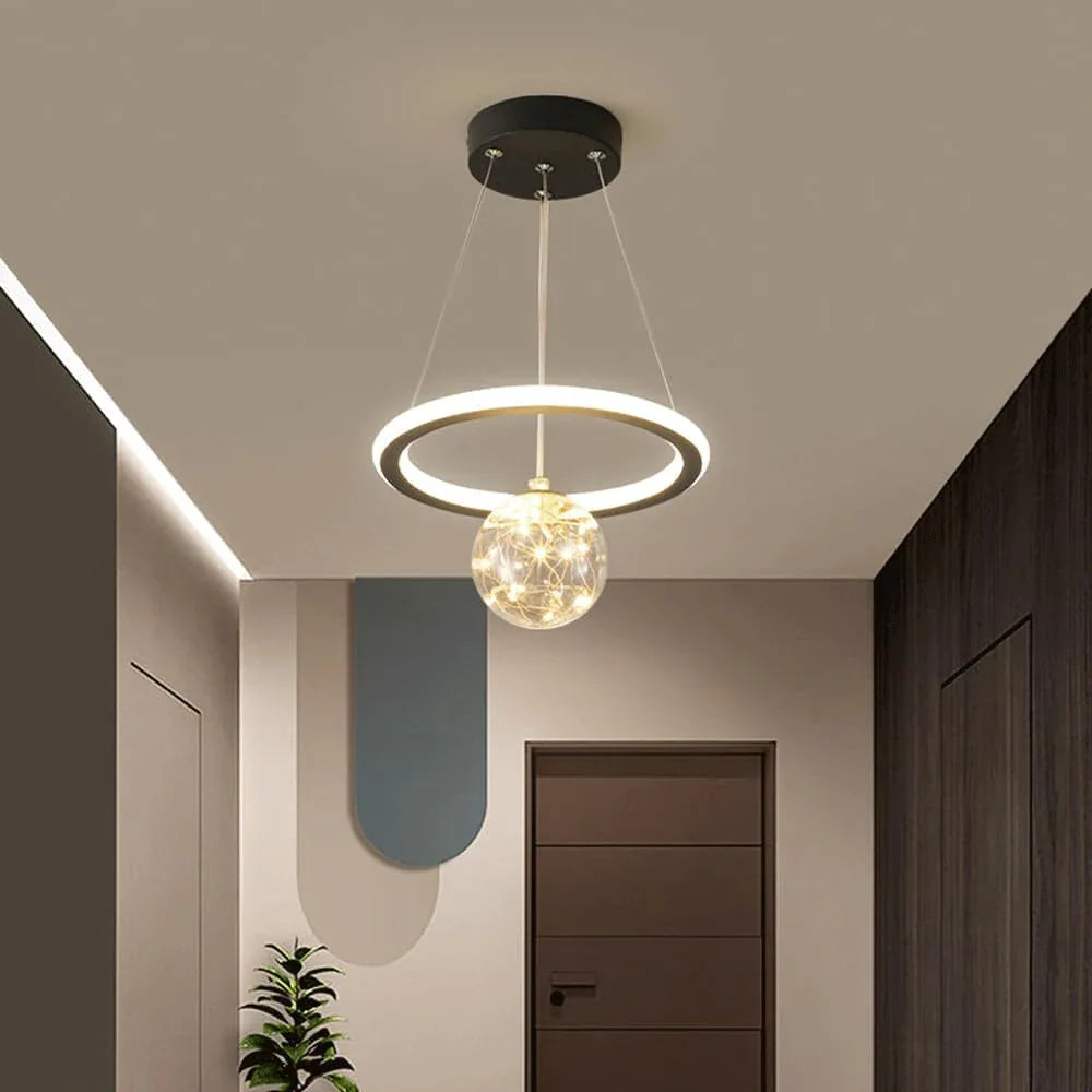 Audara-Personalized Creative Full Star Glass Pendant Light Modern Minimalist Bedroom Bedside Iron Hanging Lamp Dual Light Source Dimmable Chandeliers Living Room Sofa Background Decoration Lighting Fixture