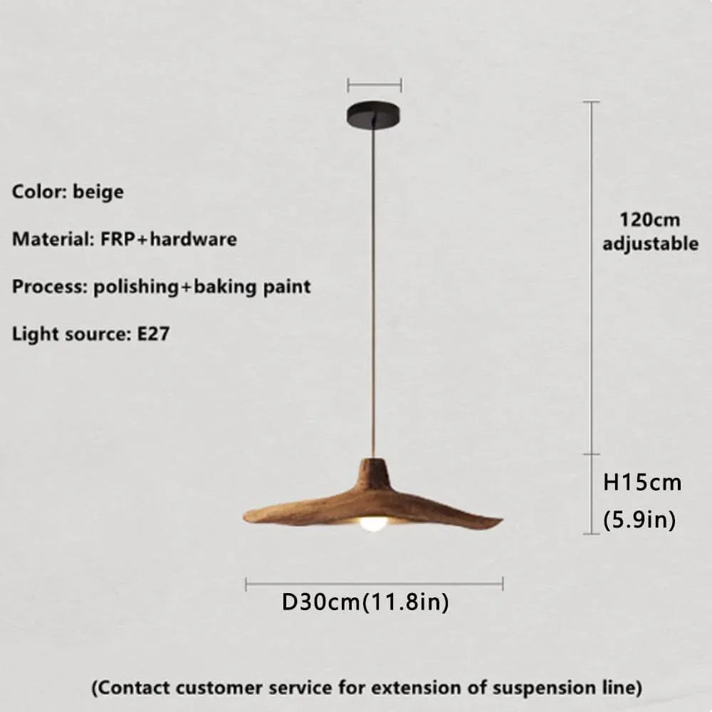 Audara-Wabi-sabi Style New Chinese Style Pendant Light/Zen Tea Room Restaurant Reception Desk Chandeliers/Retro Creative Simple Hanging Lamp/Indoor Bedroom Bedside Resin LightingFixture (E27/26)