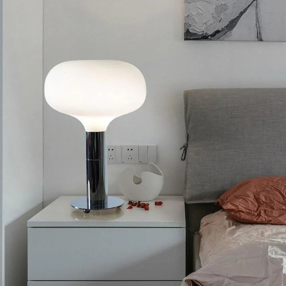 Audara-Simple Creative Bedroom Bedside Desk Light Chinese Retro Metal White Frosted Glass Desk Lamp Hotel Coffee Shop Restaurant Table Lamp Sample Room Backdrop Villa Lighting Fixture