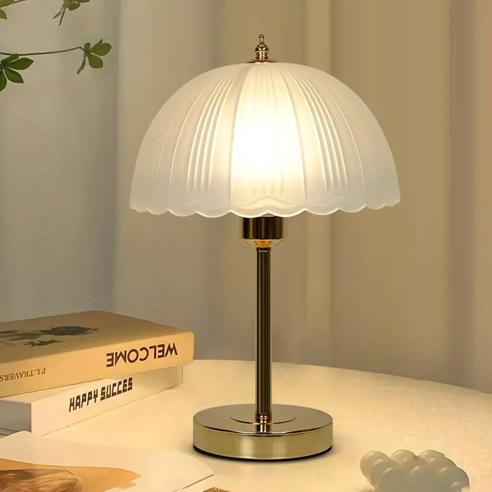 Audara-Luxury Superior Sense Bedroom Bedside Dormitory Desk Light Cozy Romantic Metal Glass Desk Lamp Restaurant Coffee Shop Hotel Front Desk Table Lamp Sample Room Backdrop Lighting Fixture