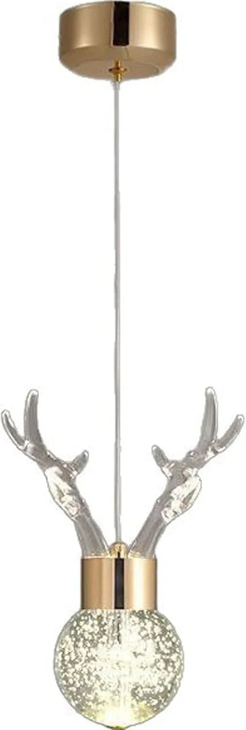 Audara-8-inch Crystal Pendant Light, Antler Shape, European Modern Minimalist Style, Suitable For Installation In Various Spaces Such As Bedrooms, Hotels, Restaurant Entryways, Cafes, And Kitchen Isla