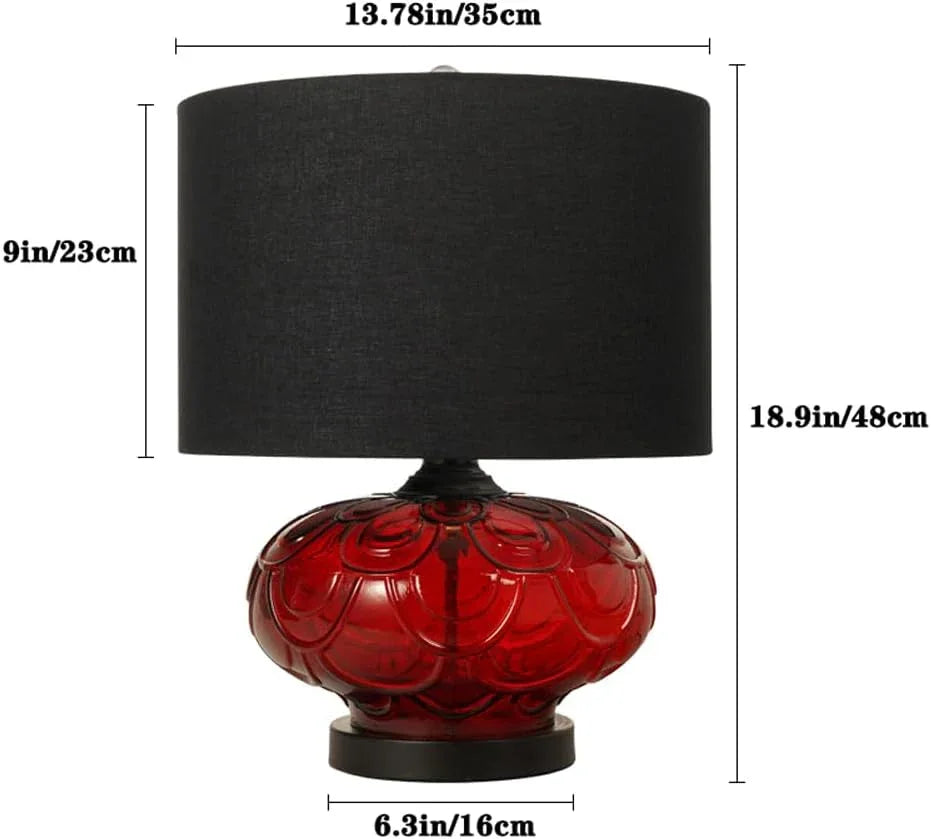 Audara-Modern Simple Bedroom Bedside Desk Light European Glass Fabric Desk Lamp Living Room Study Apartment Table Lamp Villa Model House Farmhouse Restaurant Showroom Lighting Fixture