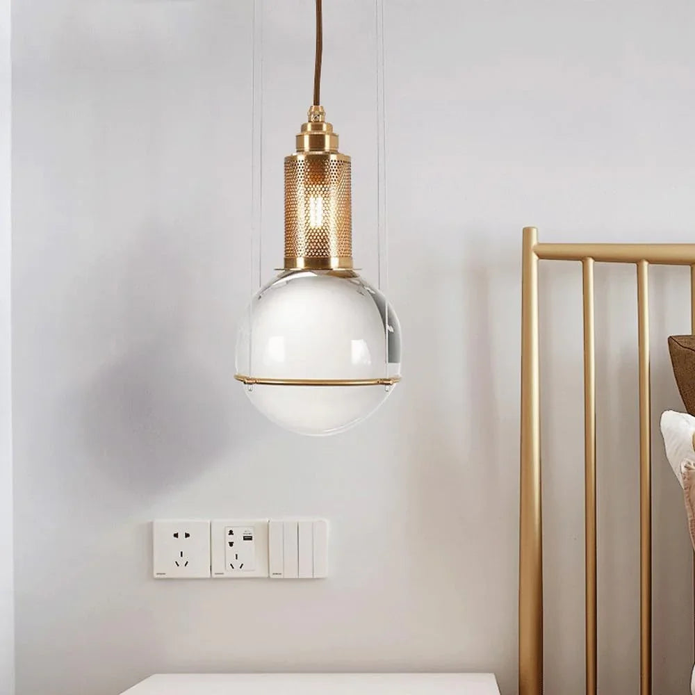 Audara-Crystal Pendant Light, 6-inch Diameter, Traditional Bulb Shape, Modern Minimalist Bohemian Style Decorative Light Fixture, Suitable For Various Spaces Such As Bedrooms, Hotel Entryways, And Caf