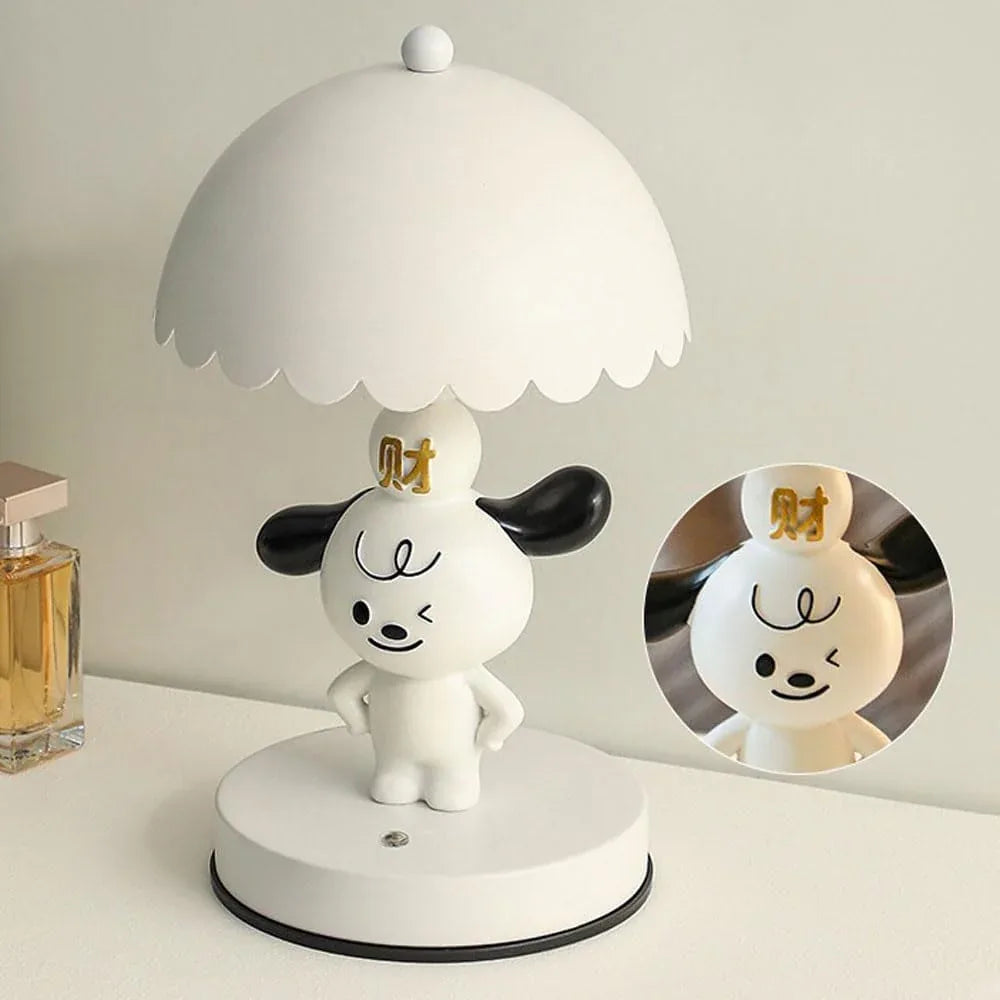 Audara-Creative Cute Puppy Shape Metal Resin Desk Light Warm Ambience Dormitory Apartment Office Decoration Desk Lamp Restaurant Drinking Shop Children's Shop Table Lamp Living Room Bedroom Lighting Fixture
