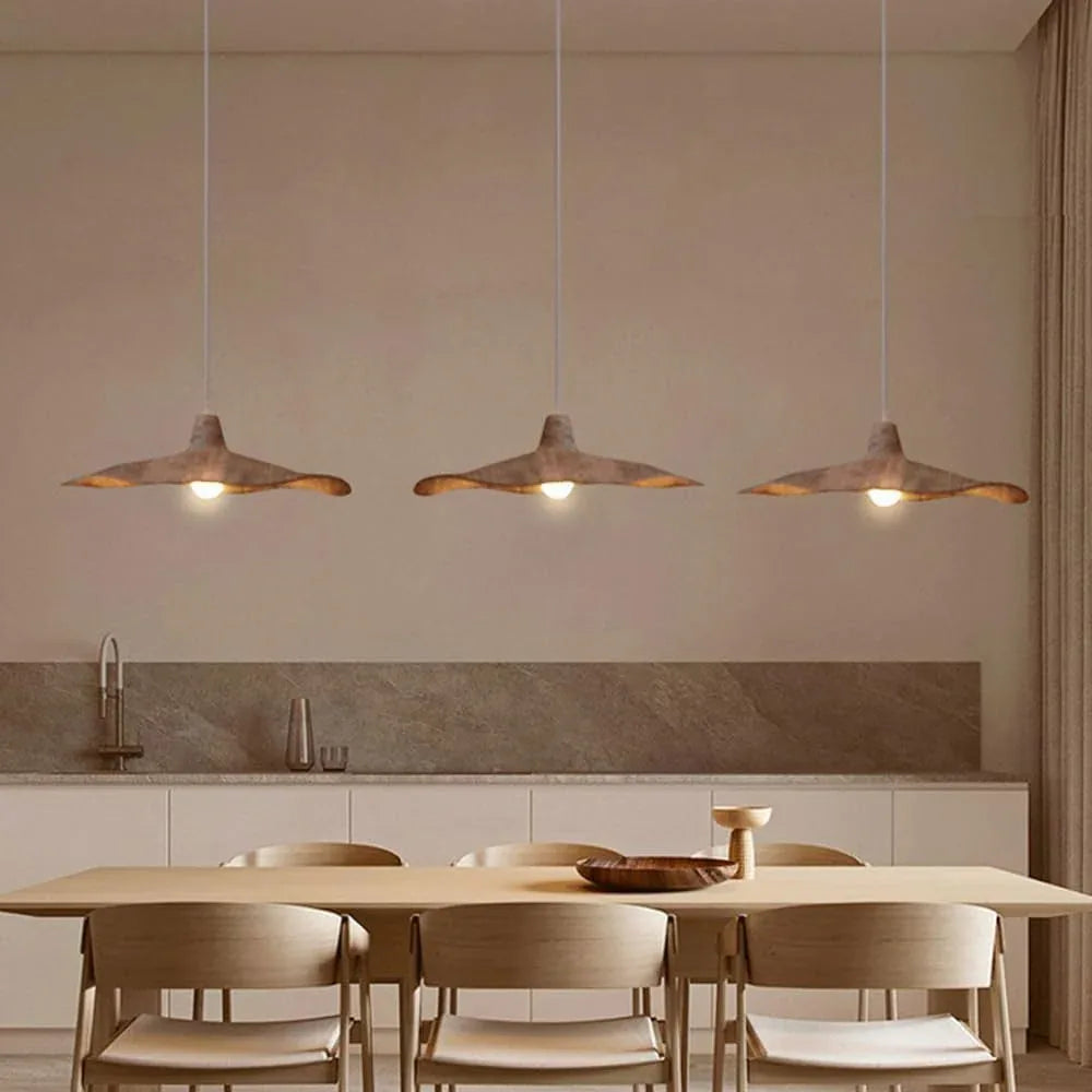 Audara-Wabi-sabi Style New Chinese Style Pendant Light/Zen Tea Room Restaurant Reception Desk Chandeliers/Retro Creative Simple Hanging Lamp/Indoor Bedroom Bedside Resin LightingFixture (E27/26)