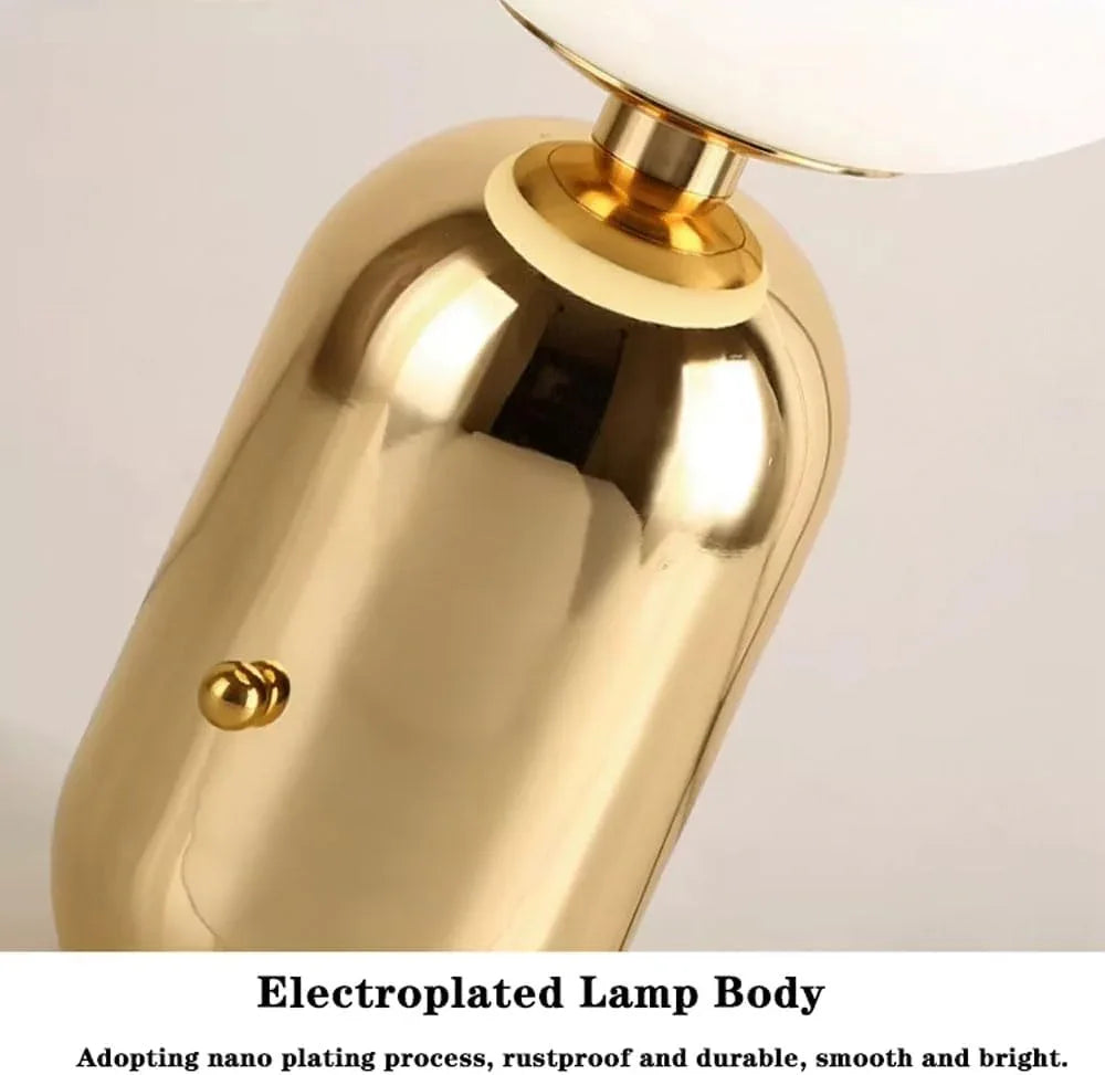 Audara-Scandinavian Simple Study Office Living Room Desk Light Creative Light Luxury Metal Milk White Orb Glass Desk Lamp Dormitory Apartment Bedroom Bedside Table Lamp Cafe Restaurant Lighting Fixture