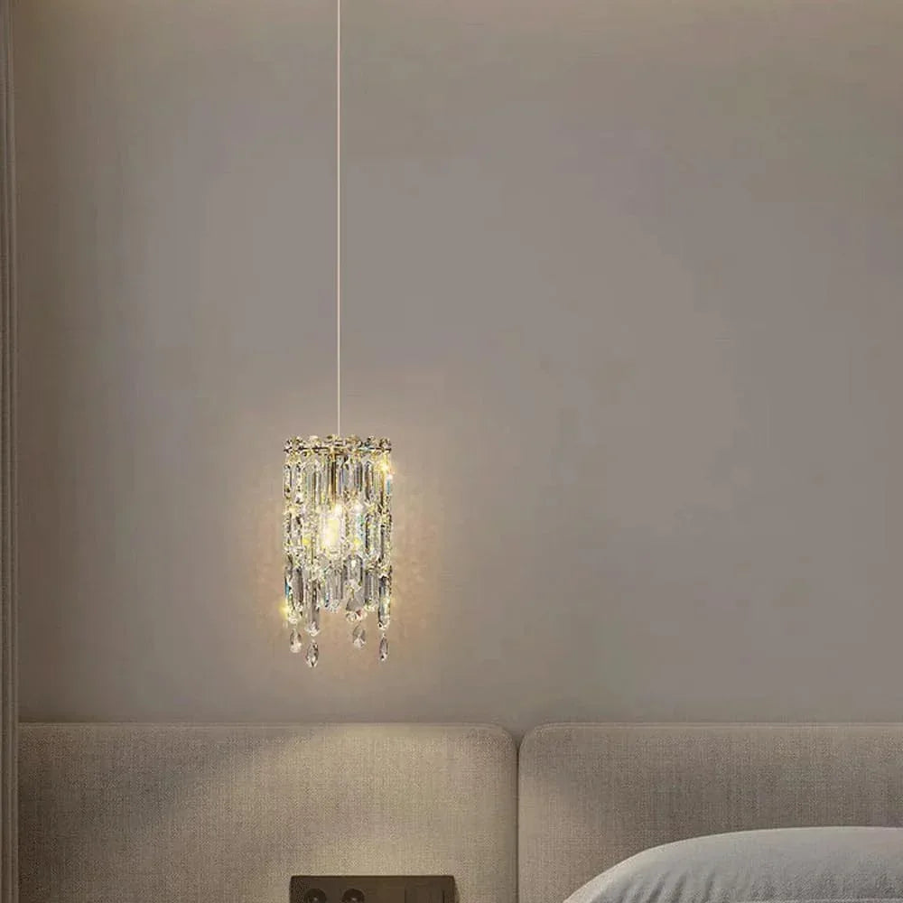 Audara-Minimalist Bohemian Style 6-inch Crystal Pendant Light, Suitable for Various Scenarios Such As Bedrooms, Hotels, Studies, Bedside Rooms, Kitchen Islands, and Entryways.