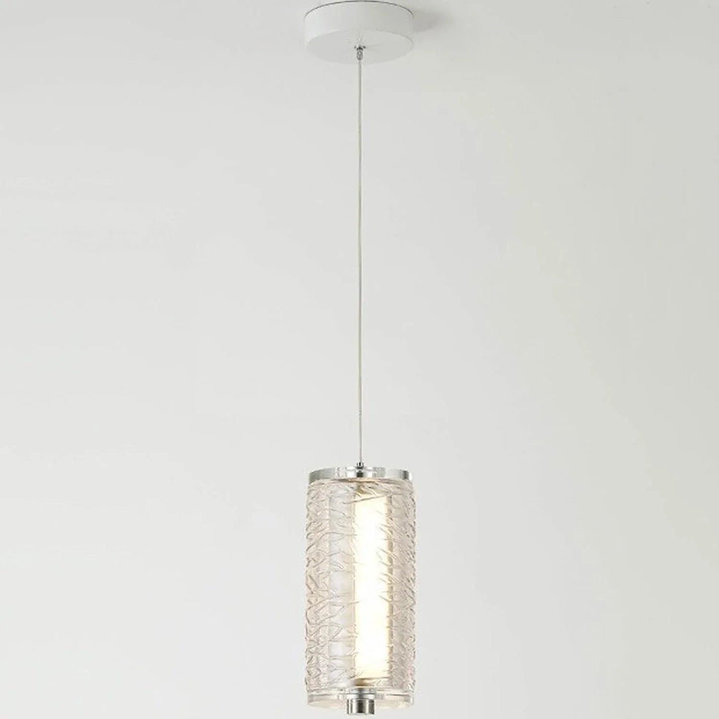Audara-Crystal Pendant Light, 4-inch Cylindrical Hanging Decorative Light Fixture, Modern Minimalist Style, Bohemian Style, Suitable for Bedrooms, Hotel Rooms, Kitchen Islands, Entryways, Etc.