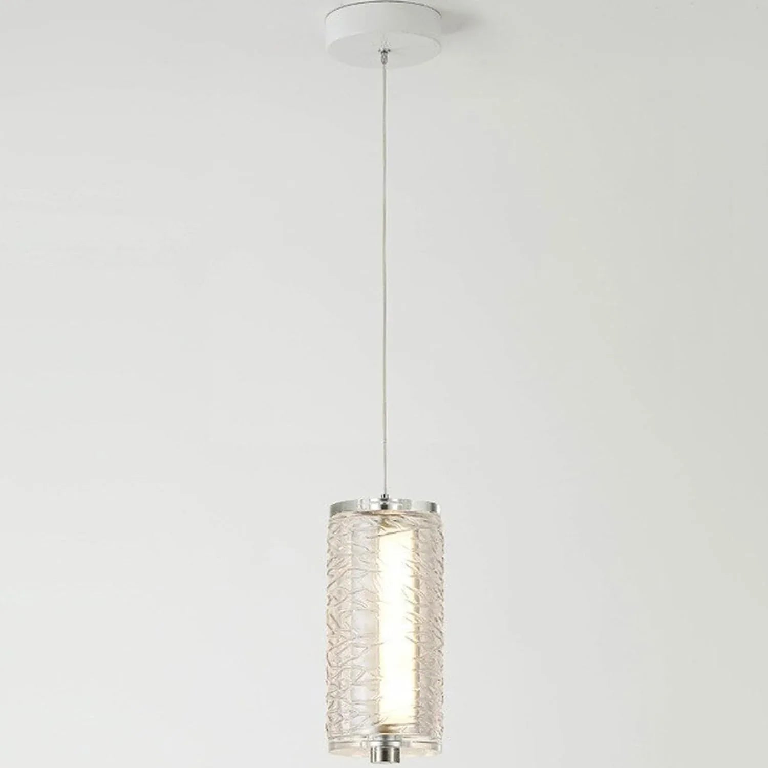 Audara-Crystal Pendant Light, 4-inch Cylindrical Hanging Decorative Light Fixture, Modern Minimalist Style, Bohemian Style, Suitable for Bedrooms, Hotel Rooms, Kitchen Islands, Entryways, Etc.