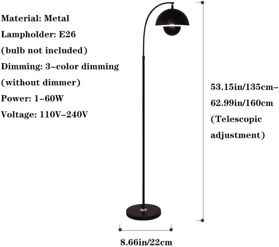 Audara-French Style Study Bedroom Floor Lamp Modern E26 Single Light Source Metal Standing Lamp Height Angle Adjustable Three Tones Living Room Torchiere Restaurant Hotel Decor Lighting Fixture