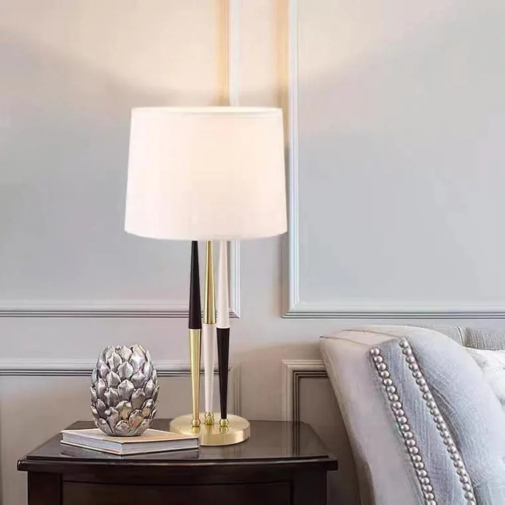 Audara-Postmodern Light Luxury Bedroom Living Room Desk Light American Creative Metal Fabric Desk Lamp Club Coffee Shop Dining Room Table Lamp Sample Room B&B Background Wall Lighting Fixture