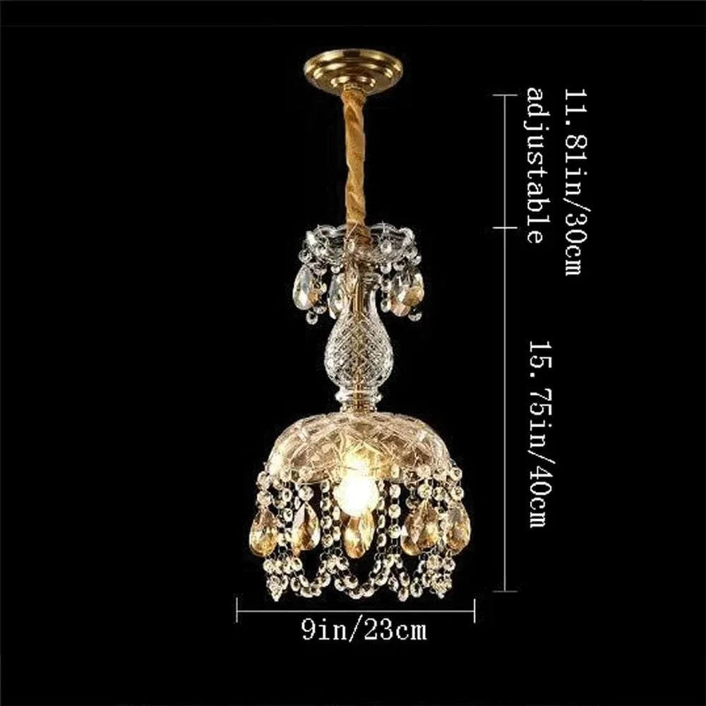 Audara-9-inch Crystal Chandeliers Can Be Installed in Various Spaces Such As Bedrooms, Hotels, and Kitchen Islands. Small Chandelier for Living Room in Minimalist European Style.