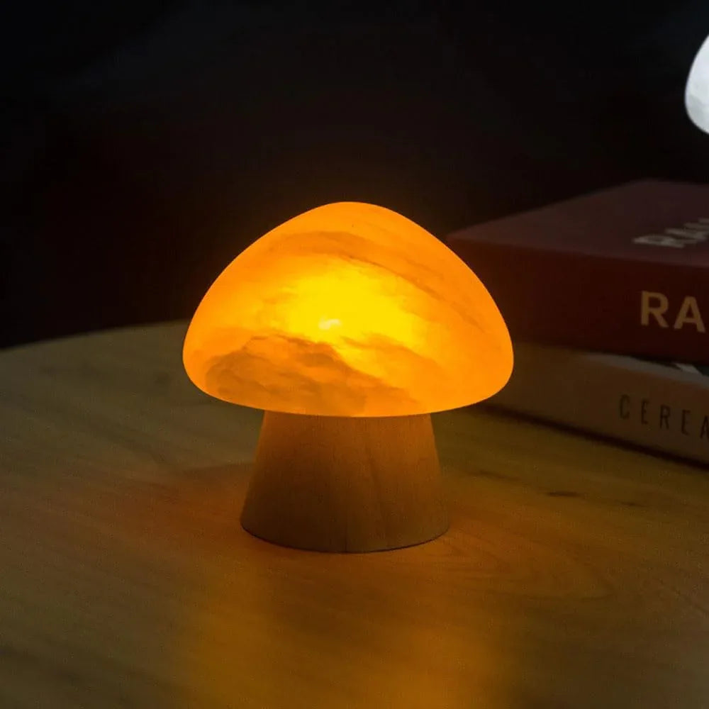 Audara-Creative Warm Bedroom Bedside Children's Room Desk Light Cute Ambiance Rechargeable Touch Switch Mushroom Stone Desk Lamp Dormitory Dining Room Decoration Table Lamp Villa Lighting Fixture