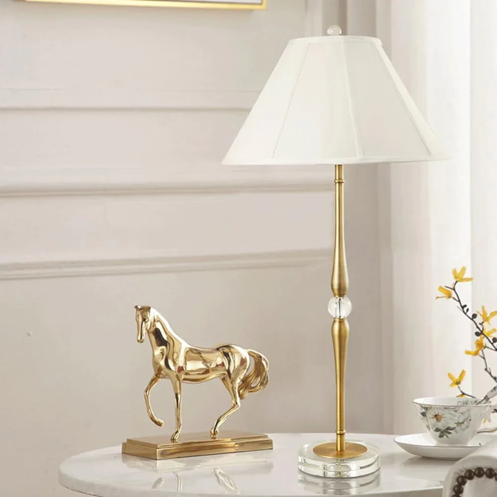 Audara-European Luxury Model Room Bedroom Bedside Desk Light Creative Living Room Counter Study Room Desk Lamp Simple Fabric Crystal Table Lamp Villa Restaurant Hotel Front Desk Coffee Shop Lighting Fixture