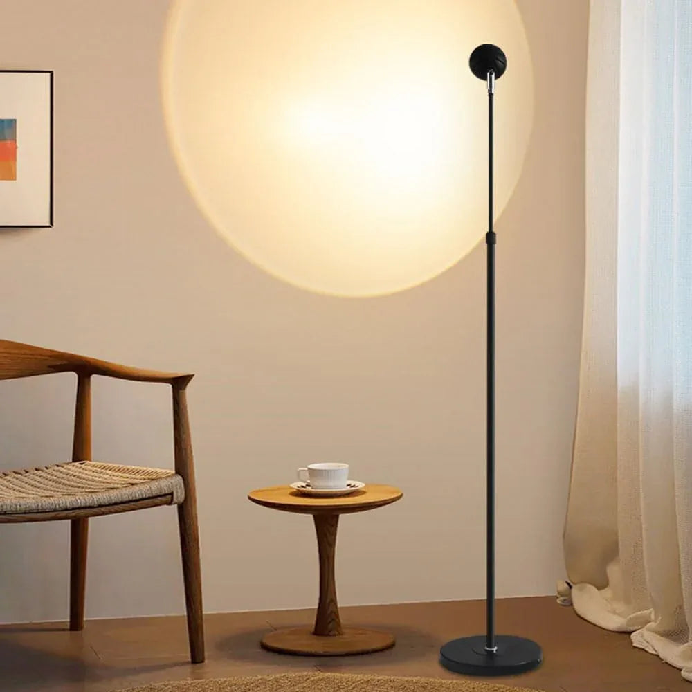 Audara-Remote Control Dimming COB LED Floor Lamp 16W Height Adjustable Black Metal Standing Lamp Creative Atmosphere Living Room Study Decoration Torchiere Flower Shop Showroom Lighting Fixture