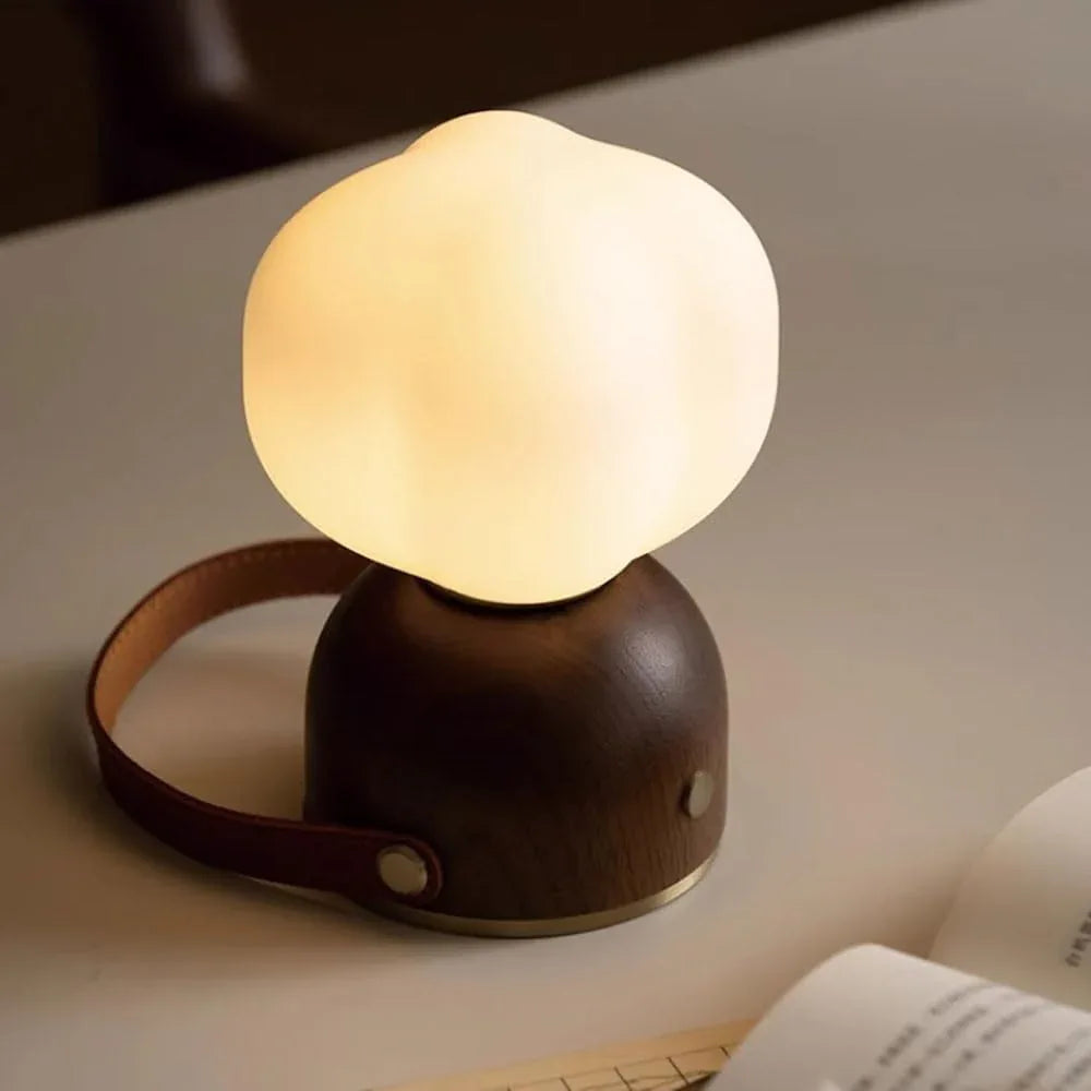 Audara-Creative Portable Hanging Camping Timber Desk Light Cute Warm Bedroom Bedside Study Desk Lamp Office Restaurant Coffee Shop Table Lamp Dormitory Dessert Shop Lighting Fixture