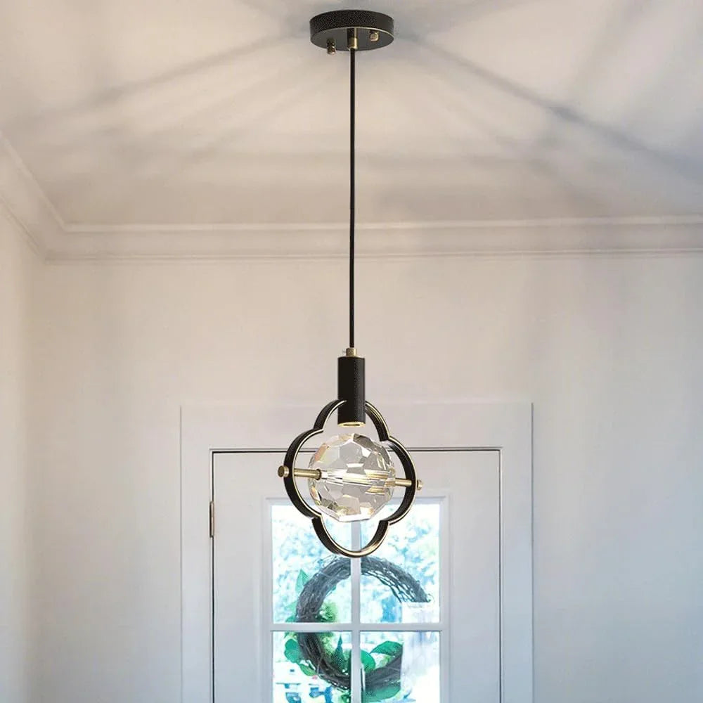 Audara-Crystal Pendant Light, 9-inch Style, Modern and Luxurious Design, Suitable for Various Locations Such As Hotels, Restaurants, and Kitchen Islands. Also Suitable for Bedrooms.