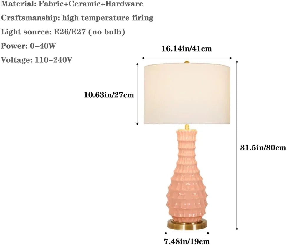 Audara-Luxury Nordic Study Office Desk Light Simple Bedroom Bedside Living Room Desk Lamp Hotel Front Desk Coffee Shop Restaurant Table Lamp White Fabric Ceramic Decoration Lighting Fixture