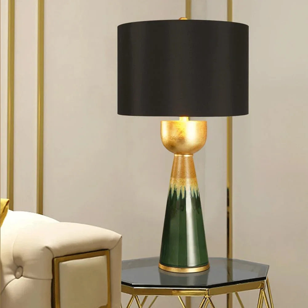 Audara-Luxury Simple Bedroom Bedside Living Room Desk Light American Style Model House Backdrop Decoration Desk Lamp High-end Fabric Ceramic Table Lamp Villa Club Showcase Lighting Fixture