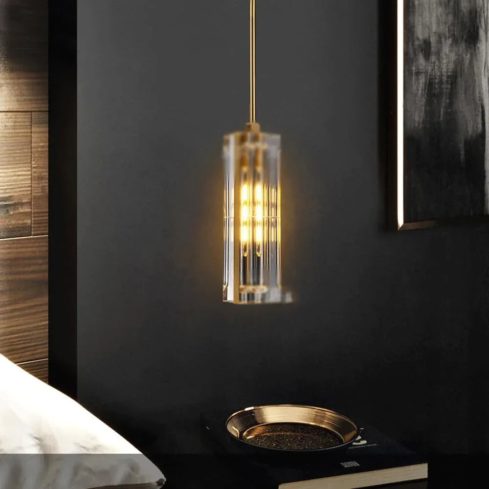 Audara-Crystal Pendant Light, A Modern And Understated Luxury Style 2.7-inch Pendant Lamp, Suitable For Various Lighting Scenarios Such As Bedrooms Studies, Restaurants, Entryways,cafes, And Kitchen I