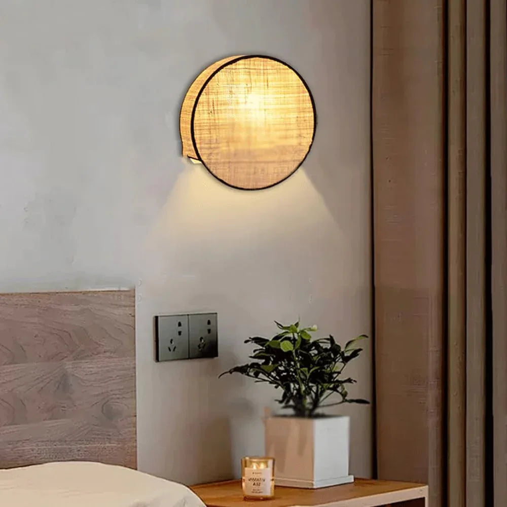Audara-Japanese Creative Spherical Wall Lamp Bedroom Bedside Single Head Ambiance Wall Lights Living Room Dining Room B&B Sconces Medieval Simple Decoration Mounted Lighting Fixture