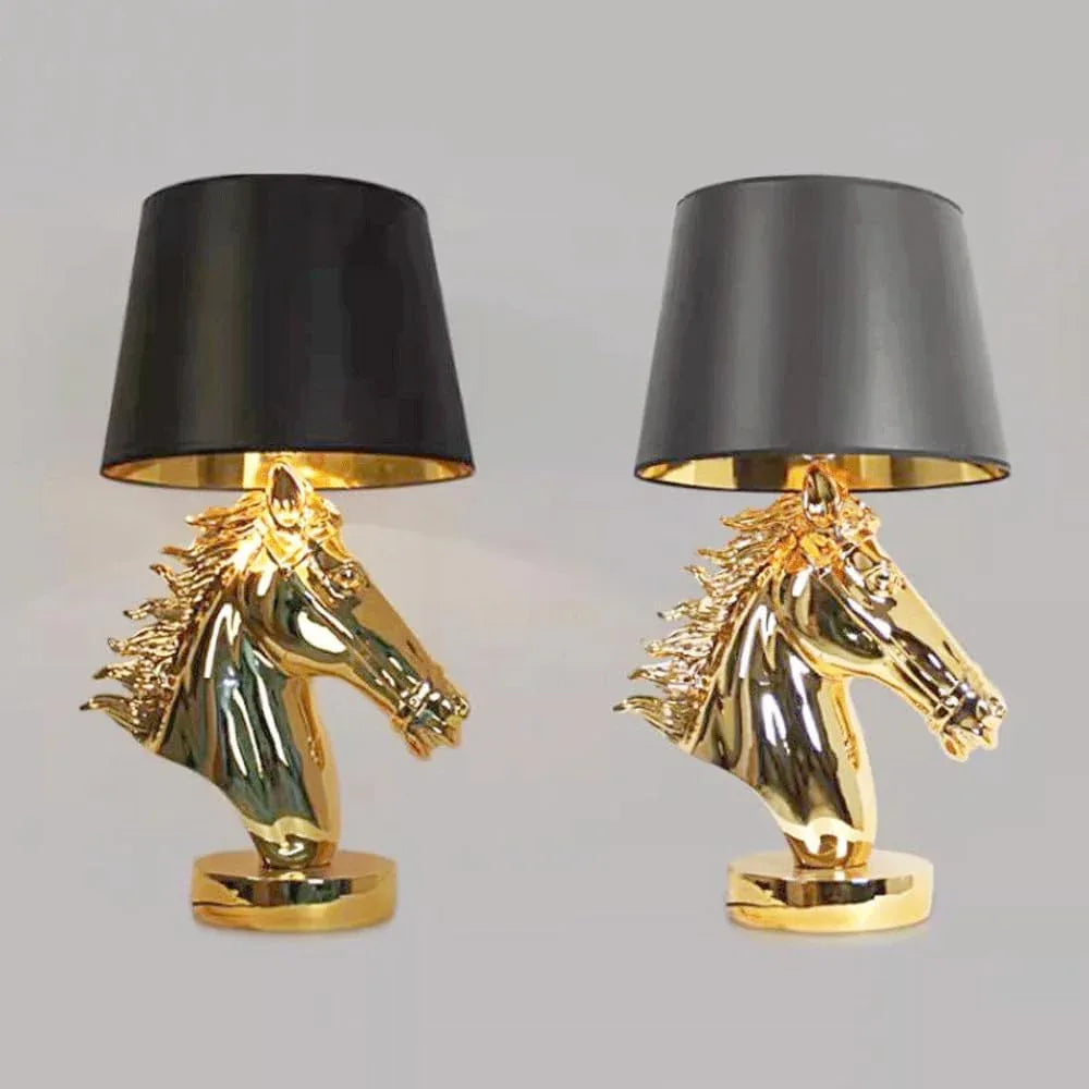 Audara-Scandinavian Creative Stallion Restaurant Cafe Desk Light Fashion Individuality Resin Fabric Desk Lamp Office Hotel Front Desk Table Lamp B&B Villa Club Lighting Fixture
