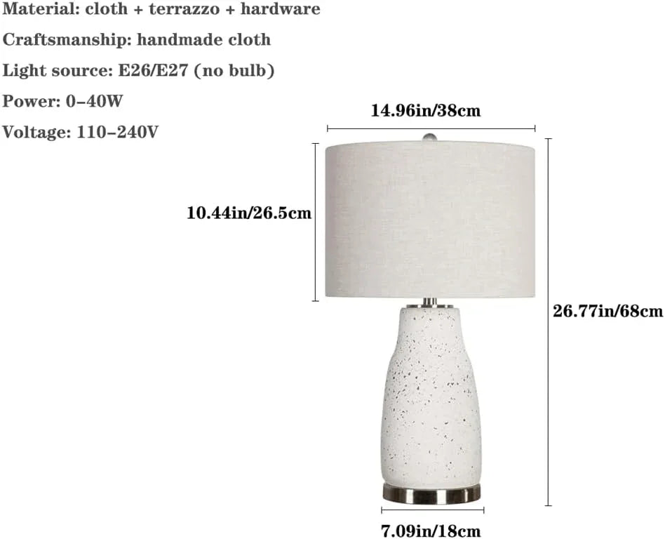 Audara-Scandinavian Simple Bedroom Bedside Desk Light Minimalist Luxury Terrazzo Desk Lamp Restaurant Coffee Shop Hotel Room Lighting Fixture Mall Front Desk Villa Club Decoration Table Lamp