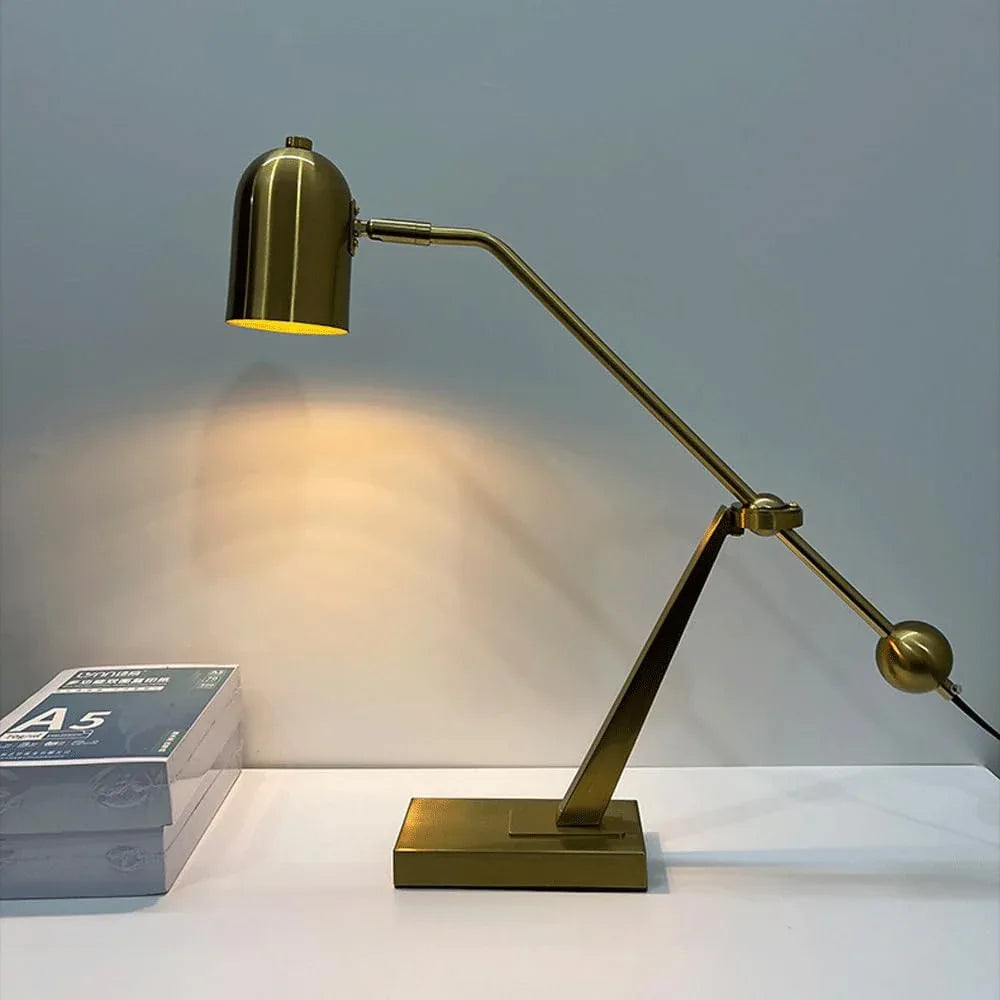 Audara-Scandinavian Simple Showroom Model House Desk Light Adjustable Plating Hardware Office Desk Lamp Workstation Warehouse Study Room Table Lamp Apartment Dormitory Lighting Fixture
