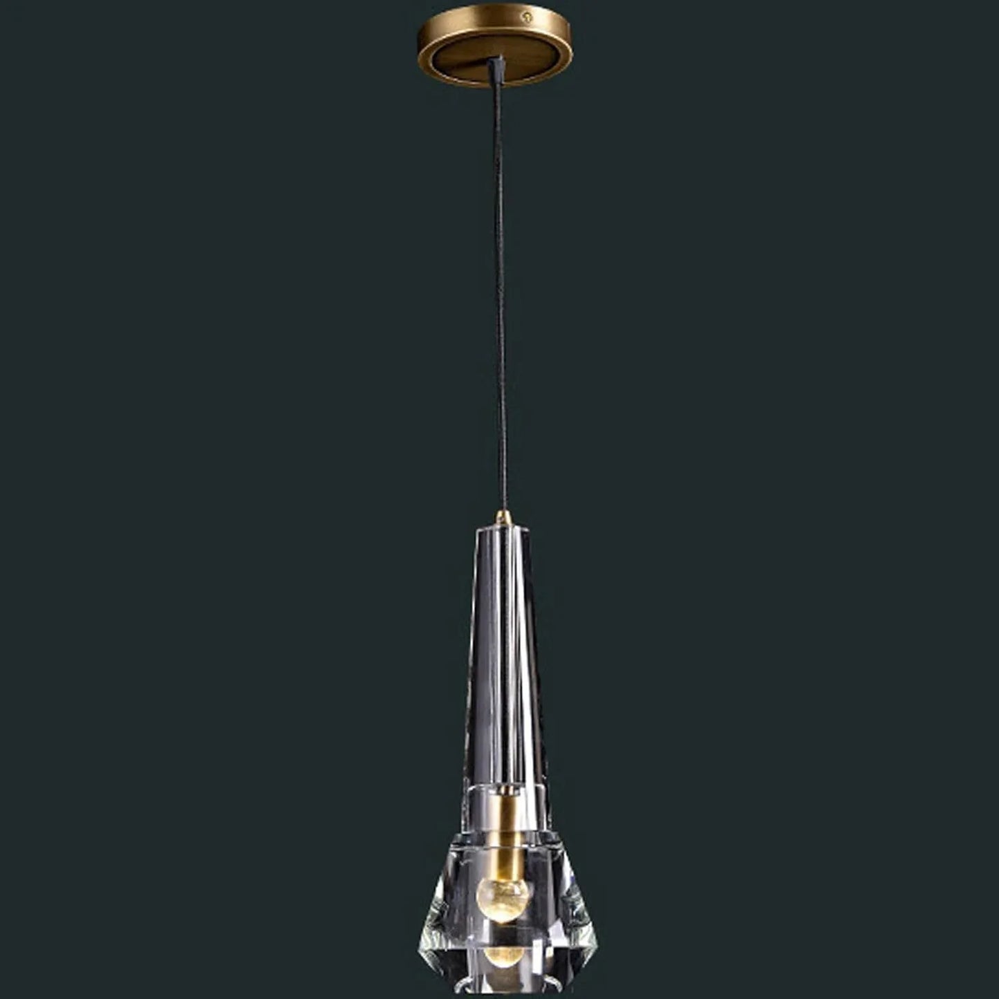 Audara-5-inch Modern Minimalist Crystal Pendant Light Cone Mini Glass Chandelier, Suitable for Various Spaces Such As Bedrooms, Kitchen Islands, Dining Rooms, Hotels, Bars, and Cafes.