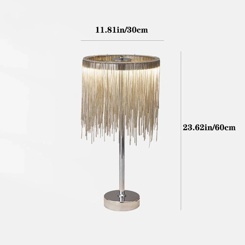 Audara-Modern Art with Tassel Metal Desk Light Fashion Creative Dining Room Coffee Shop Villa Desk Lamp Living Room Model House Backdrop Table Lamp Farmhouse B&B Lighting Fixture