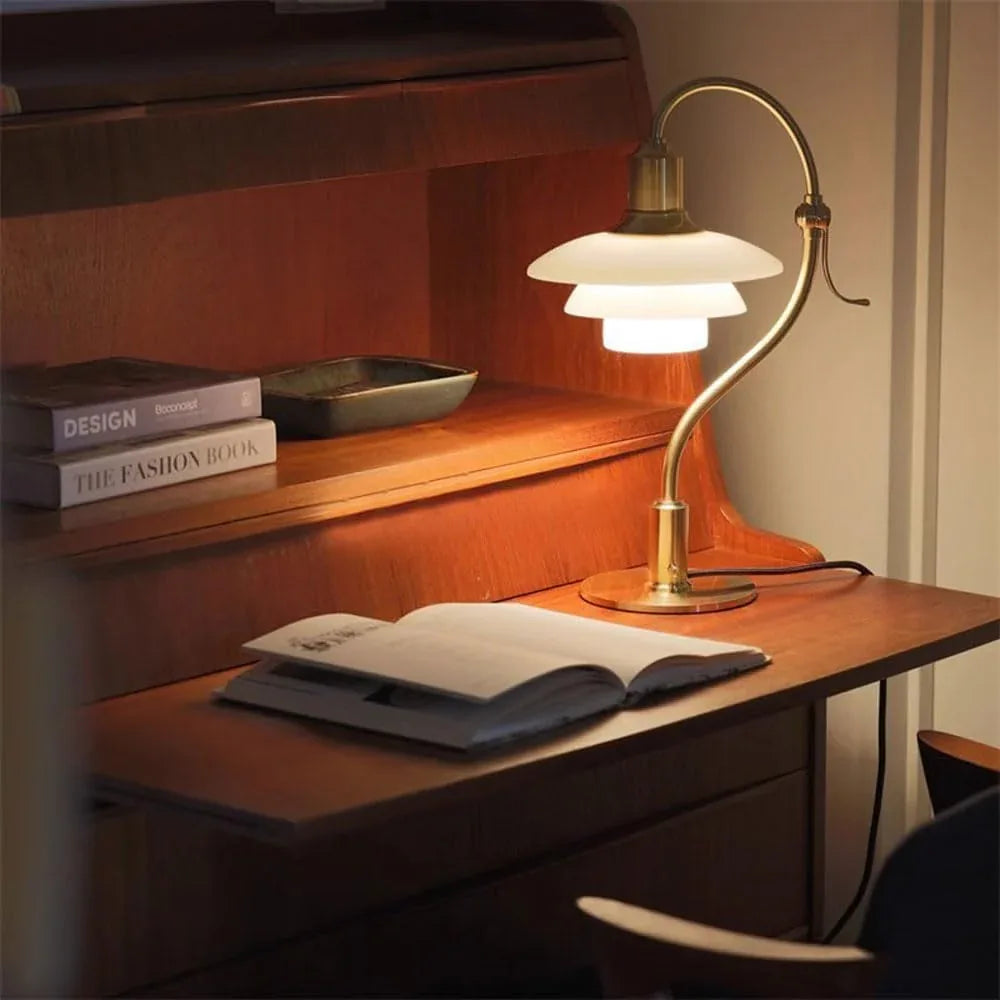 Audara-Classic Creative Bedroom Study Desk Light Luxury High-end Metal Desk Lamp Office Apartment Restaurant Table Lamp Farmhouse Villa Library Hotel Room Mall Front Desk Lighting Fixture