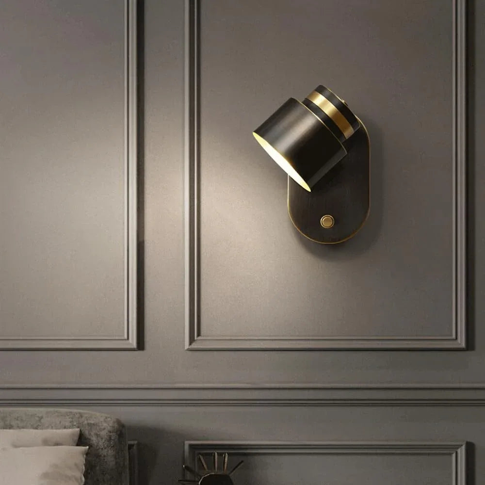 Audara-Scandinavian Light Luxury All Copper Wall Lamp Simple Living Room Background Wall Lights Rotatable Bedroom Bedside Sconces Aisle Corridor Entrance Mounted Lighting Fixture