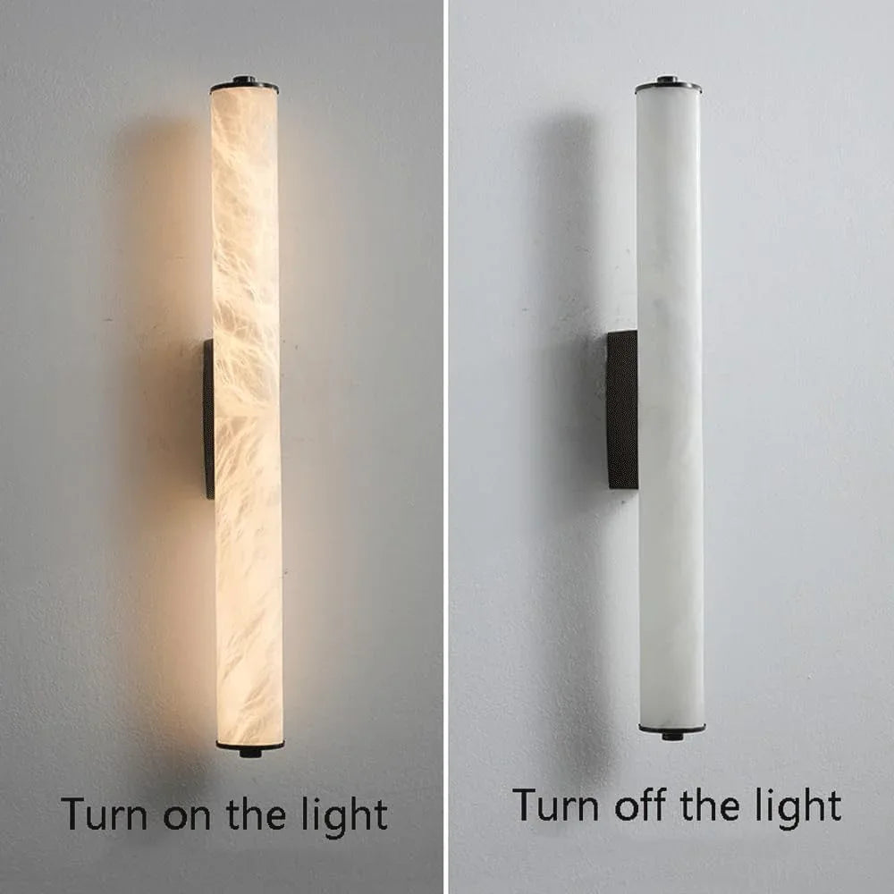 Audara-Modern Simple Wall Lamp Full Copper Long Strip Cloud Stone Wall Lights Living Room Background Wall Ambience Sconces Aisle Corridor Entryway Mounted Lighting Fixture