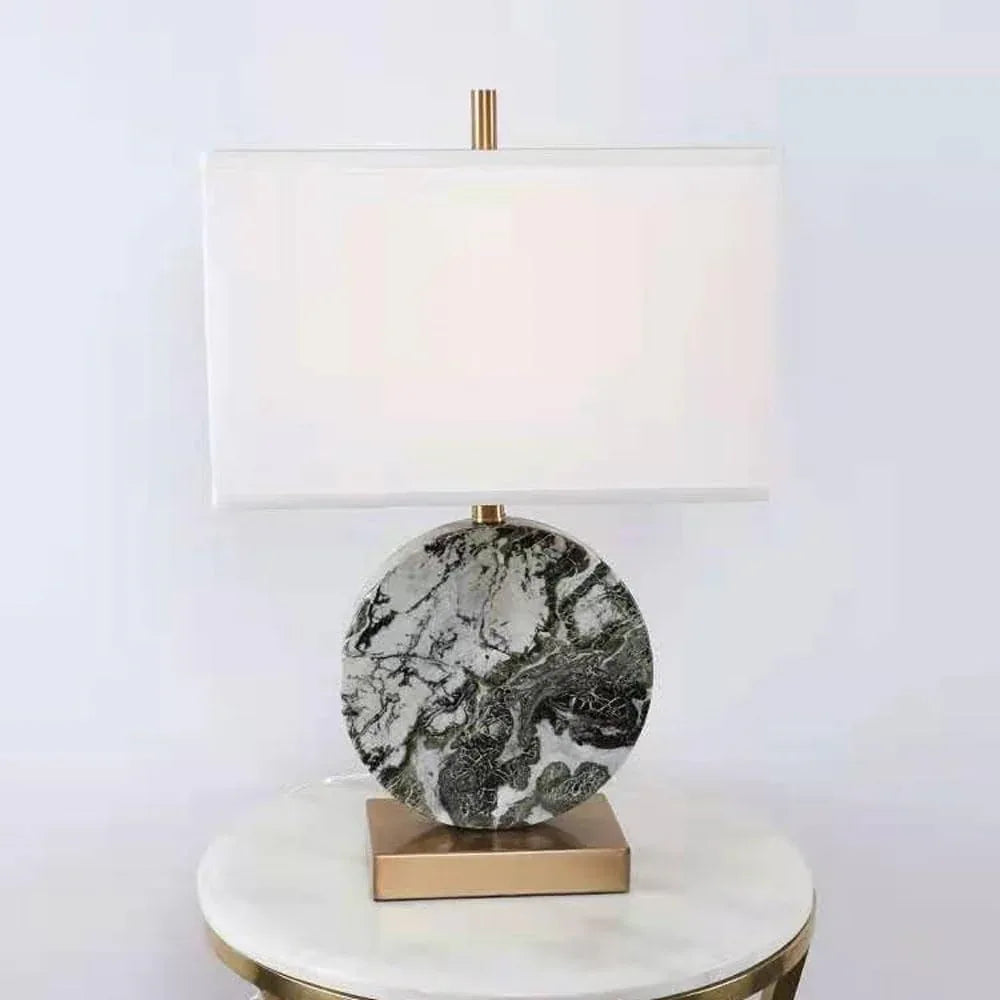Audara-New Chinese Simple Hotel Front Desk Coffee Shop Decoration Desk Light Cafe Restaurant Background Wall Desk Lamp Bedroom Bedside Living Room Table Lamp Luxury High-end Marble Lighting Fixture