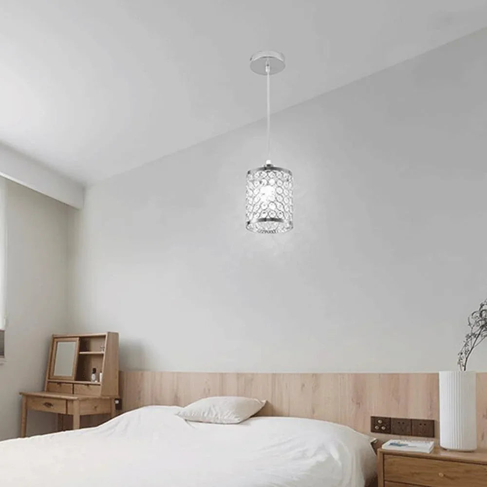 Audara-Diamond Crystal Pendant Light, Small Hanging Decorative Light Fixture, Modern Minimalist Style, Bohemian Style, Suitable for Bedrooms, Hotel Rooms, Kitchen Islands, Entryways, Etc
