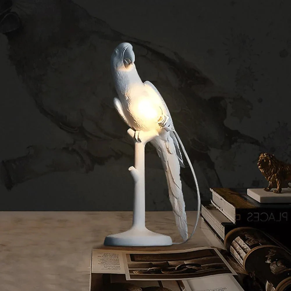 Audara-Scandinavian Creative Parrot Resin Desk Light Simple Bedroom Bedside Living Room Desk Lamp Cupboard Study Teahouse Table Lamp Clubhouse Villa Restaurant Coffee Shop Lighting Fixture