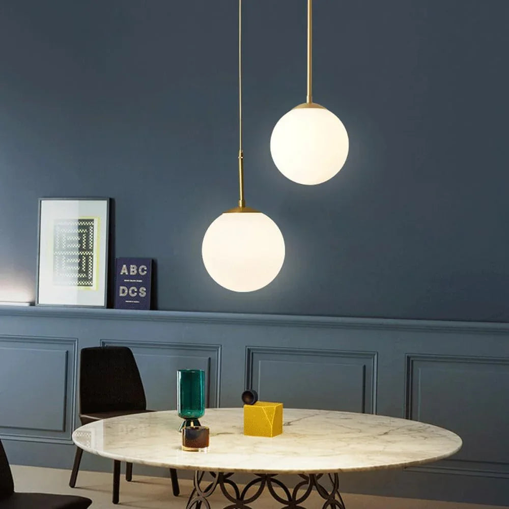 Audara-Fashion Bedroom Bedside Pendant Lightled Modern Creative Spherical Glass Dining Room Lighting Fixturese Cozy Living Room Bar Chandeliers Scandinavian Hotel Cafe Milk Tea Shop HangingLamp