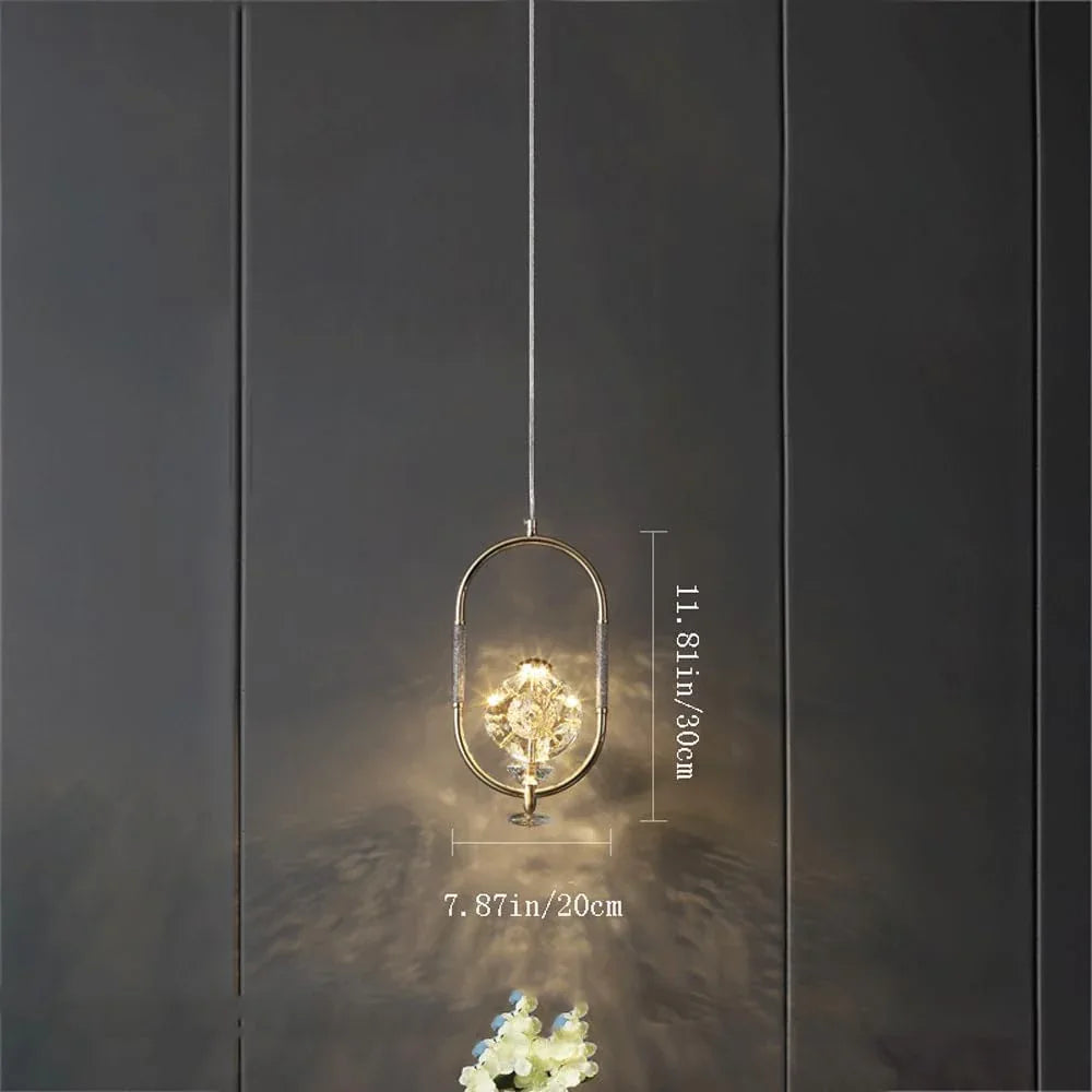 Audara-Crystal Pendant Light, 8-inch Style, Modern and Luxurious Design, Suitable for Various Locations Such As Hotels, Restaurants, Kitchen Islands, and Bedrooms