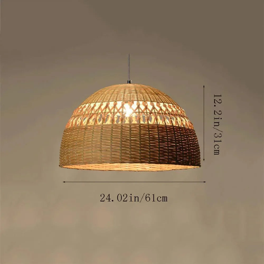 Audara-24-inch Woven Pendant Light Bohemian, Wabi-Sabi, Nordic Multi-Style Ceiling Light Fixture Retro Lamp Suitable for Bedrooms, Hotels, Study Rooms, Dining Areas, Entryways, and More