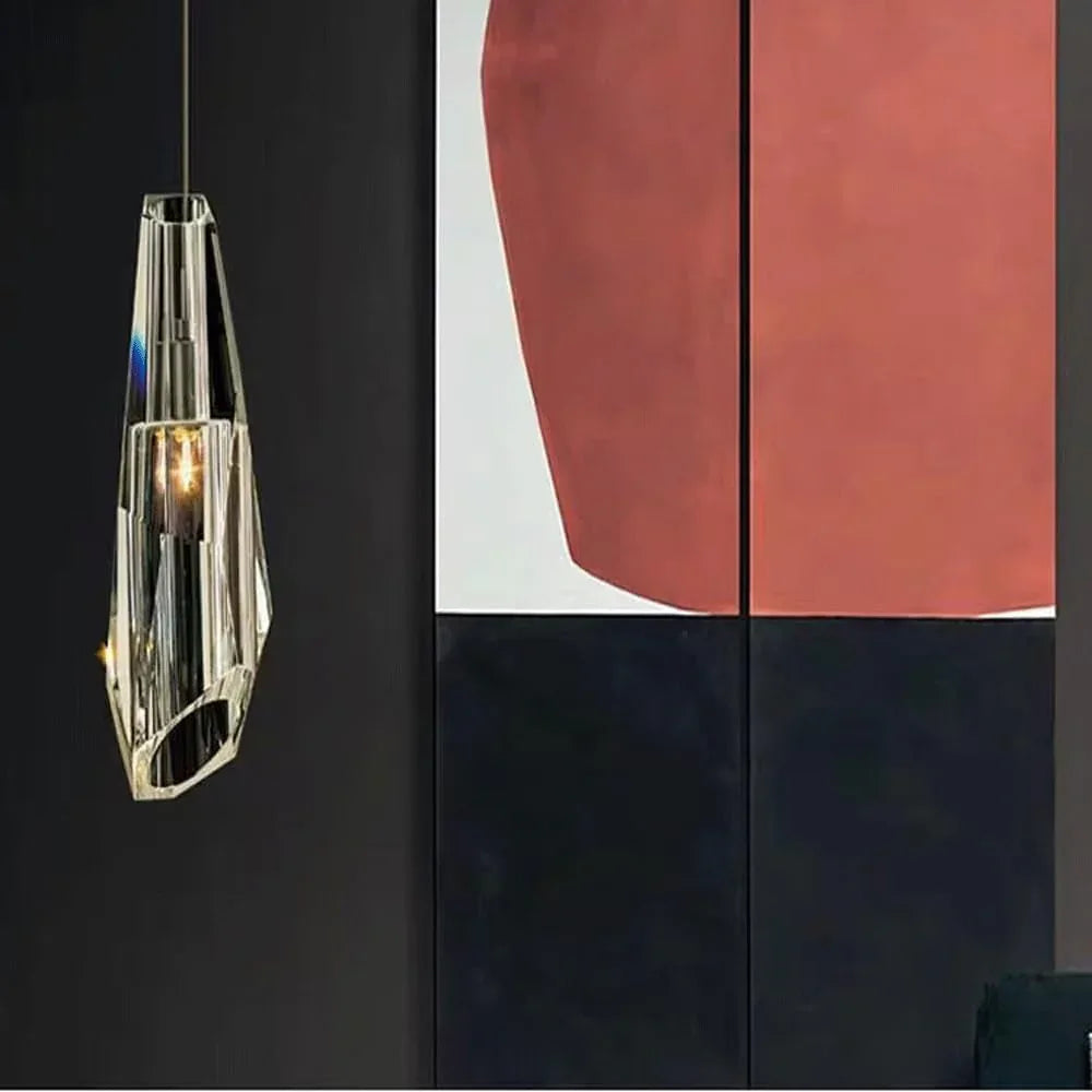 Audara-4-inch Modern Minimalist Light Fixtures. Small in Size, Suitable for Various Spaces Including Bedrooms, Kitchen Islands, Dining Rooms, Hotels, Bars, and Cafes. Crystal Pendant Light.
