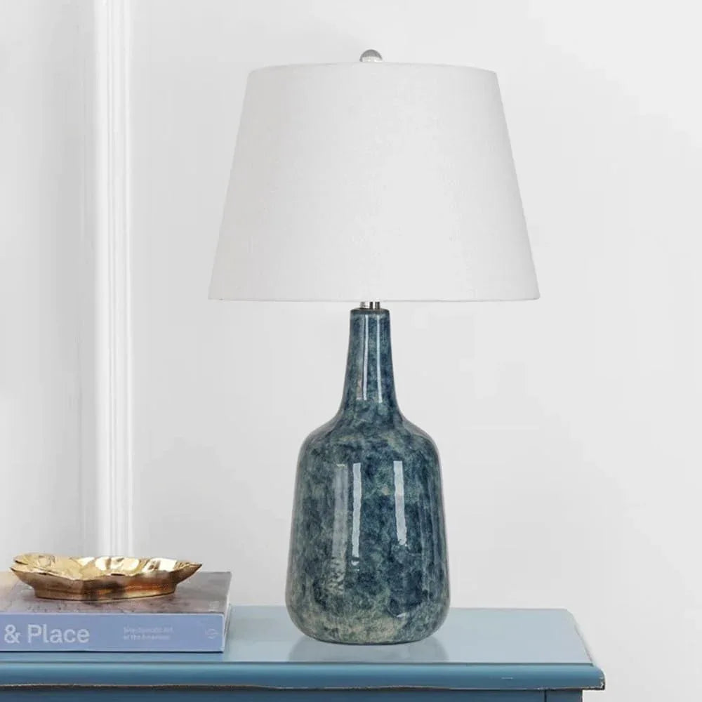 Audara-Luxury Bedroom Bedside Reading Desk Light High-end Study Office Model Room Desk Lamp Classic Elegant White Fabric Ceramic Table Lamp Restaurant B&B Coffee Shop Hotel Front Desk Lighting Fixture