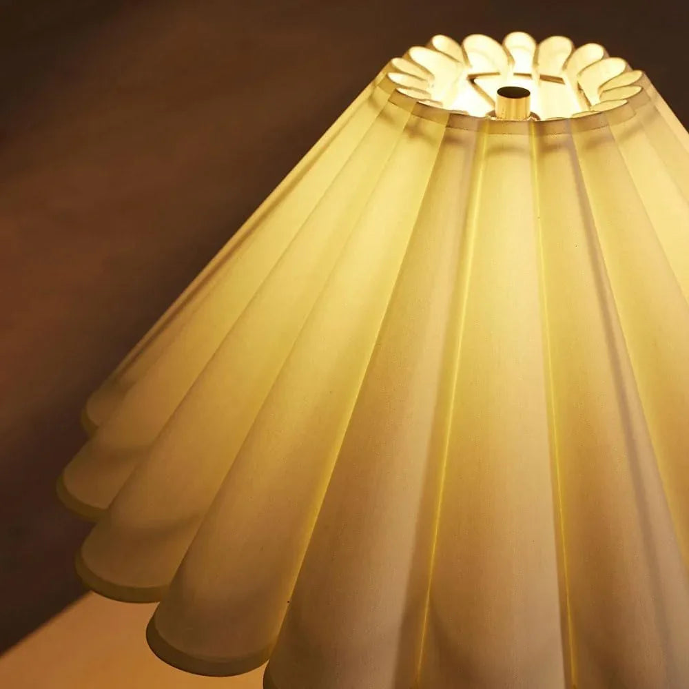 Audara-Premium Sense Bedroom Study Desk Light Elegant E27 D15” Fabric Wood Desk Lamp Ambient Sense Bed Bedside Sofa Beside Table Lamp Corridor Villa Office Lighting Fixture