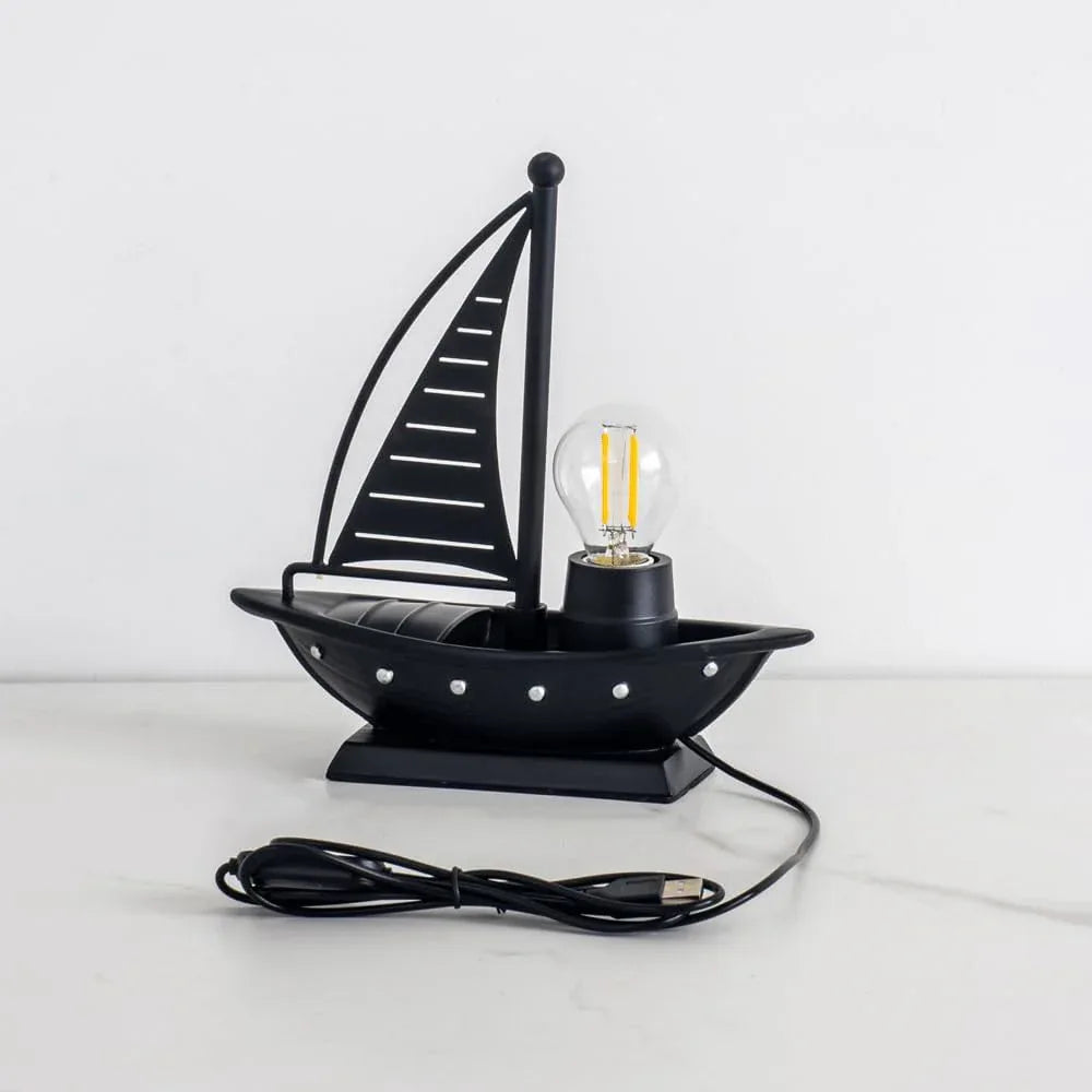 Audara-High-end Creative Sailboat Metal Desk Light Ambient Sense Bedroom Boys Girls Children's Room Desk Lamp Living Room Study Office Decoration Table Lamp Hotel Club Model House Lighting Fixture